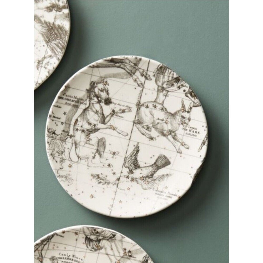 Anthropologie Salt & Earth Appetizer Astrology‎ Chart Canape Plate Bird